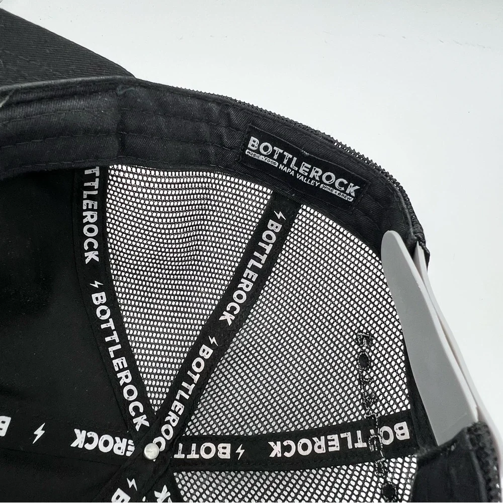 BottleRock Napa Valley Official Black Mesh Trucker Hat Snapback